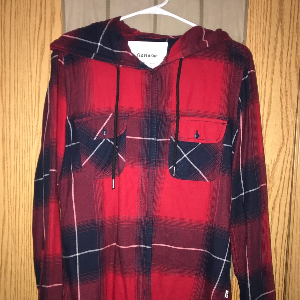 Hooded Plaid Shirt